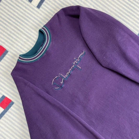 Vintage Champion Reverse Weave embroidered Spellout crewneck sweatshirt - Picture 4 of 11